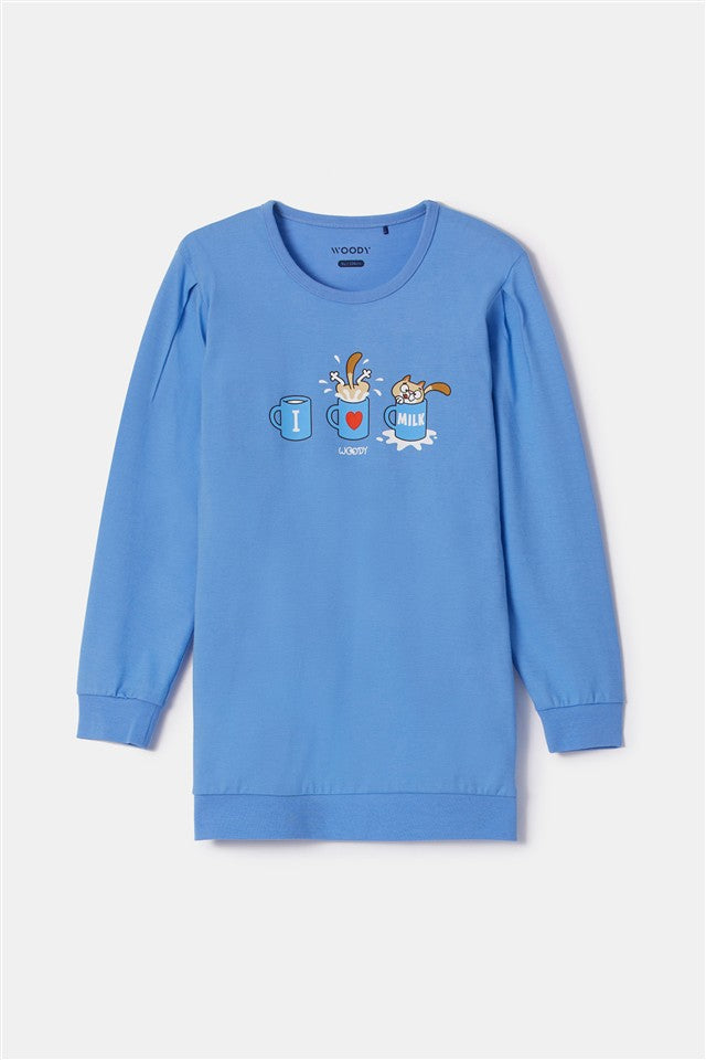 Kat Pyjama Blauw