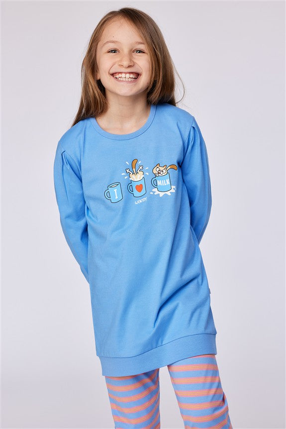 Kat Pyjama Blauw