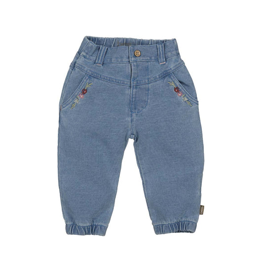 Broek embroidery jog denim stone wash