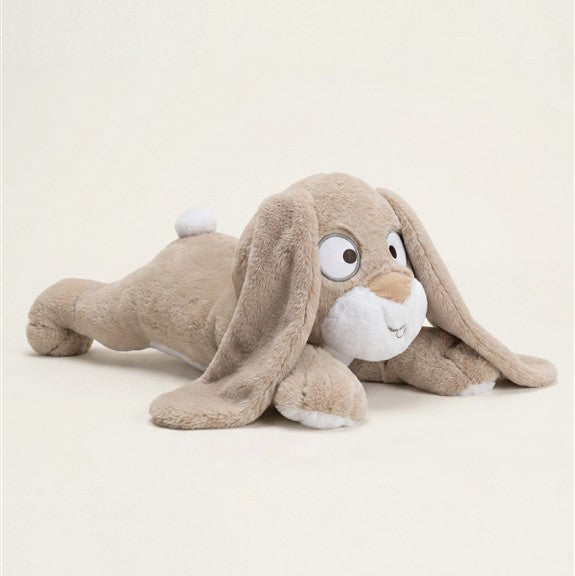 Grote liggende konijnenknuffel van ongeveer 50 cm van woody