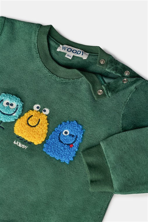 Zachte velours pyjama voor baby en kind.