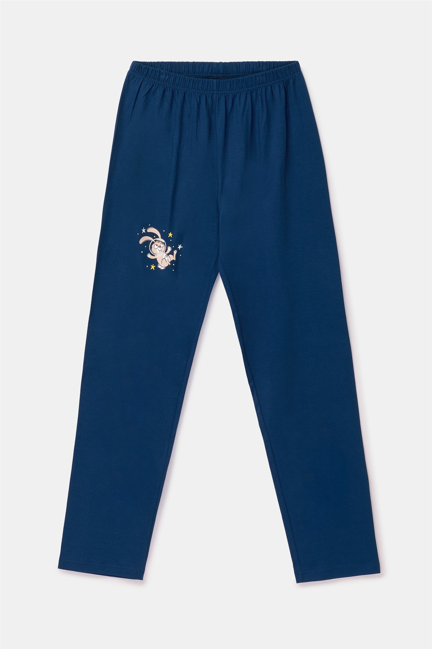 donkerblauwe pyjama broek met konijnen print