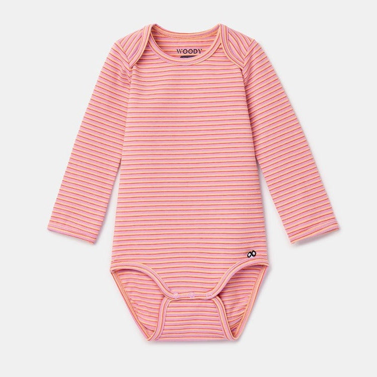 romper met lange mouw in roze van woody