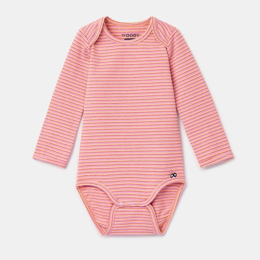 romper met lange mouw in roze van woody