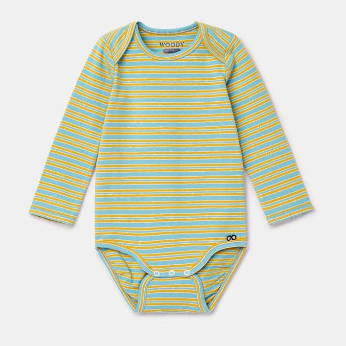 romper blauw geel gestreepte van woody