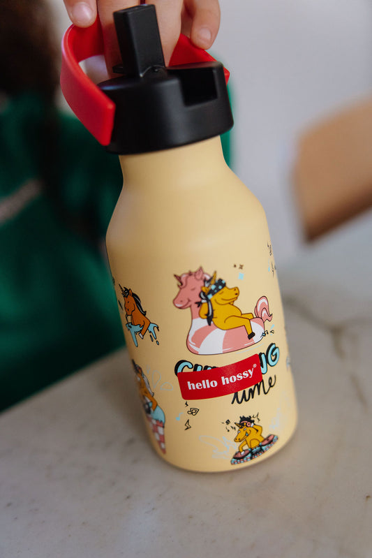 Thermosfles Unicorn in gebruik