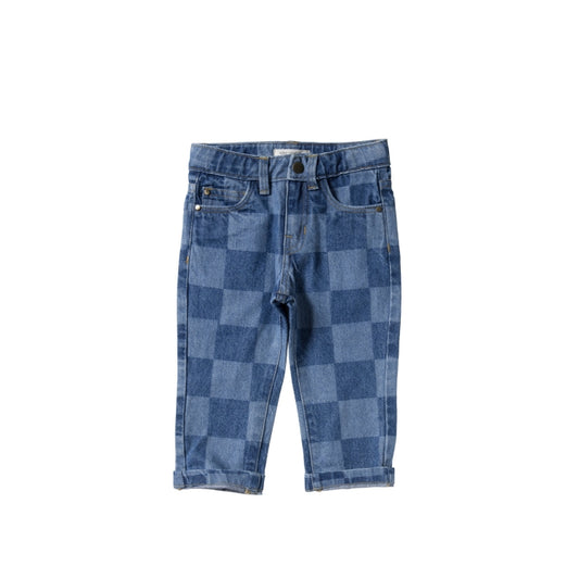 Broek Denim Straight Check