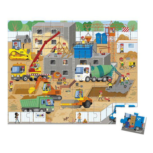 Bouwplaats puzzel voor kinderen