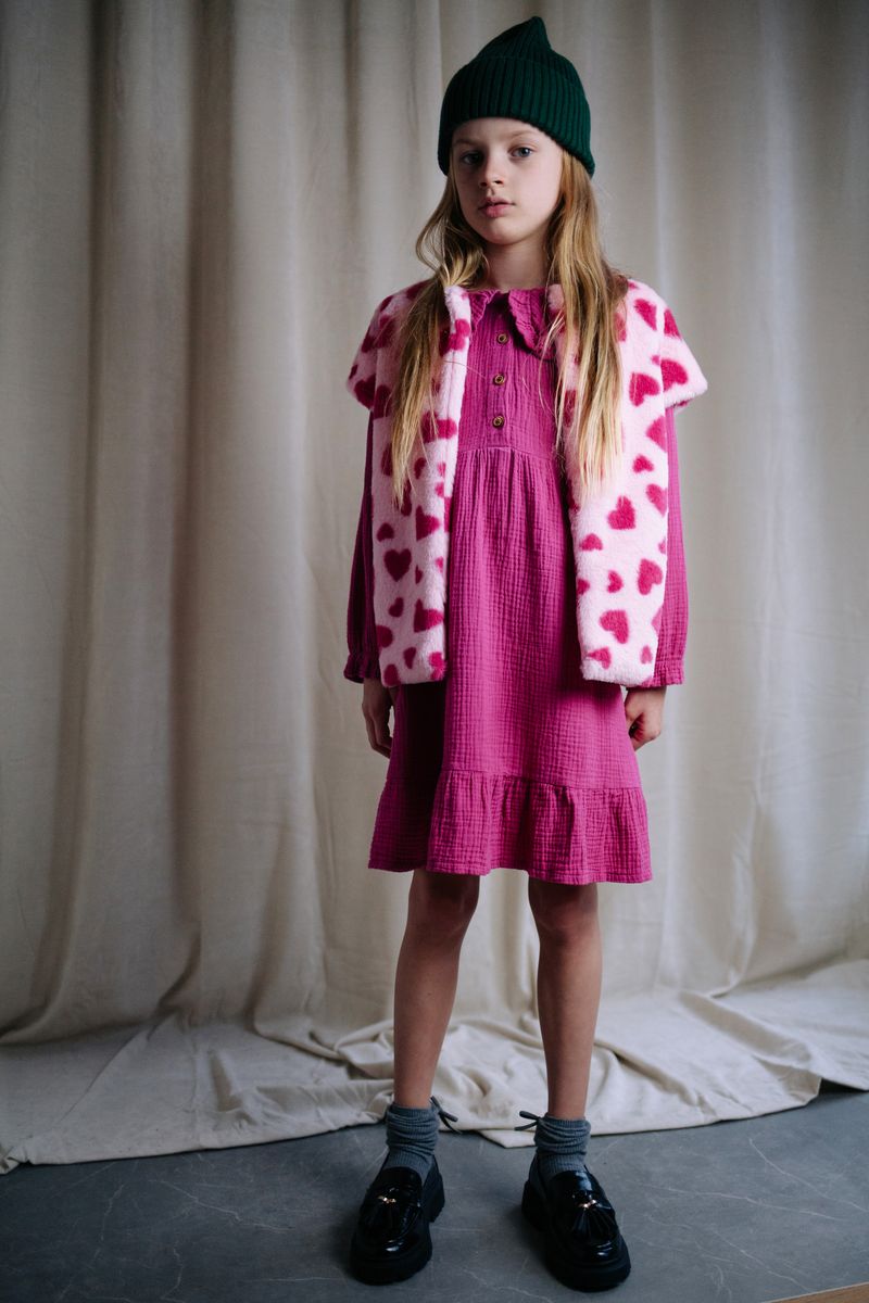 Teddy Vest Heart Crush Soft Pink
