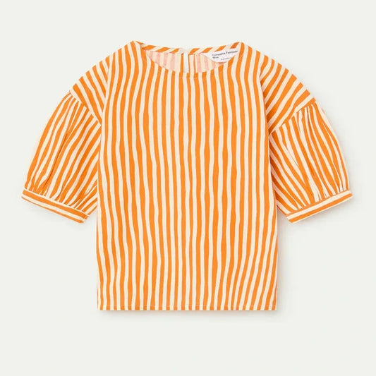 Oranje kindertopje met strepen van Compañia Fantástica