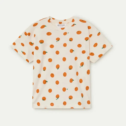 Oranje kinder t-shirt met all-over print van Compañia Fantástica