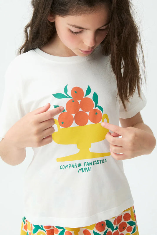 Detail kinder t-shirt met kleurrijke citrusvruchten print