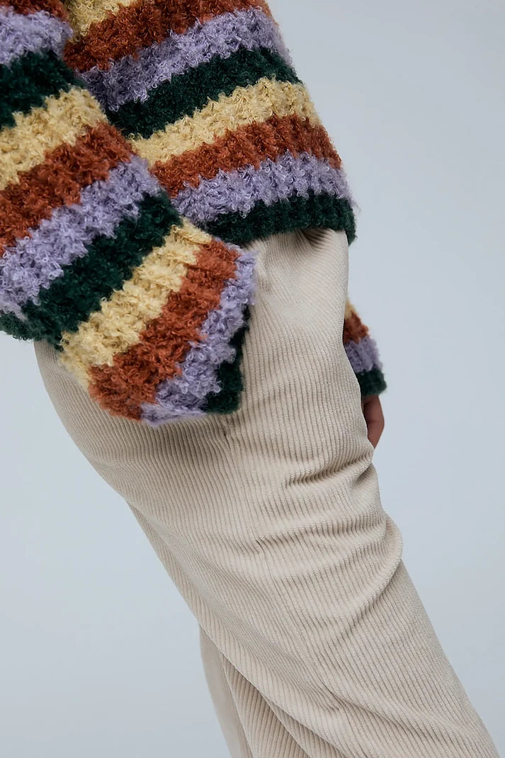 Comfortabele ecru corduroy broek voor kinderen.