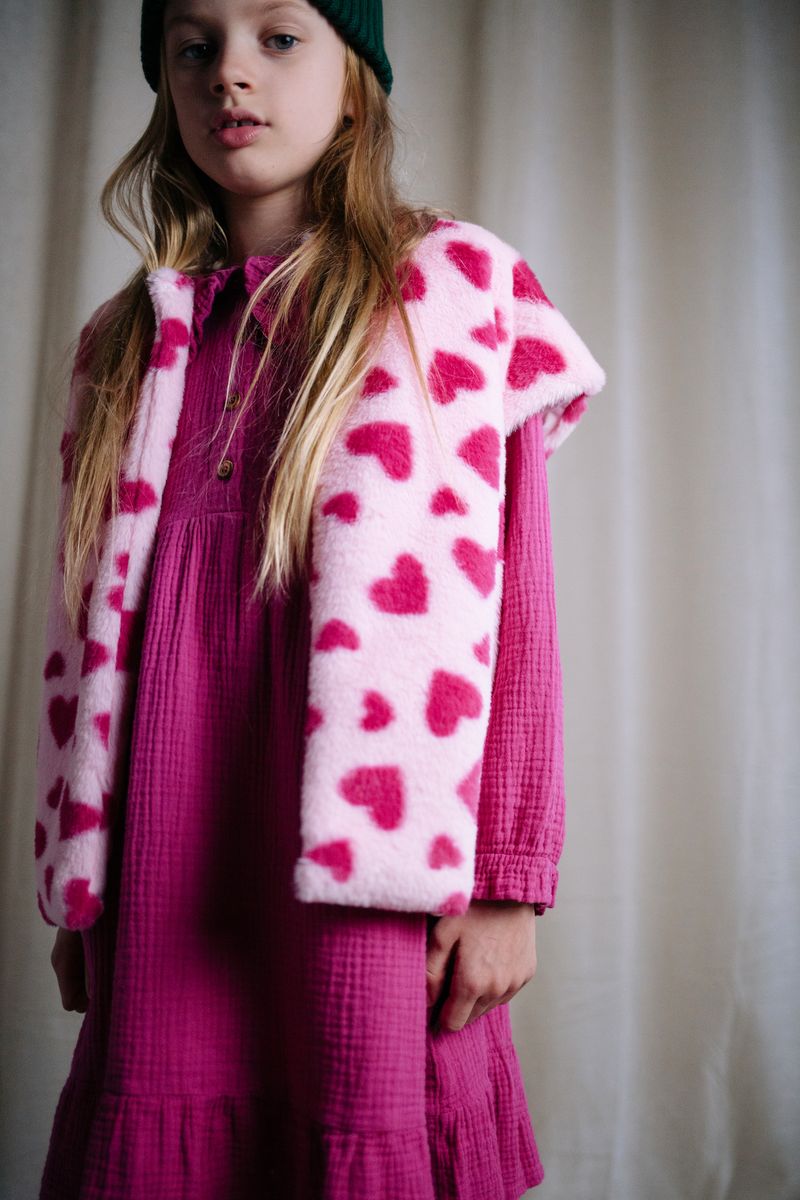 Teddy Vest Heart Crush Soft Pink