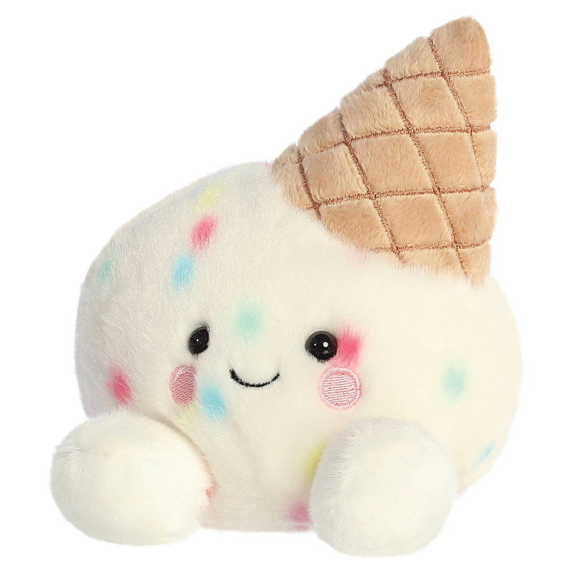 Klein pluche ijsje met wafelhoorn