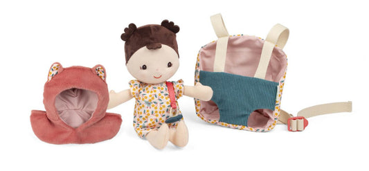 Babypop Jeanne met draagzak