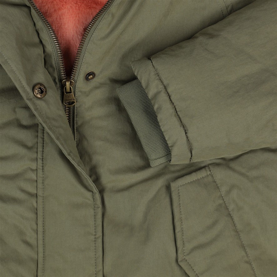 Functionele groene winterjas voor meisjes met zachte voering detail 