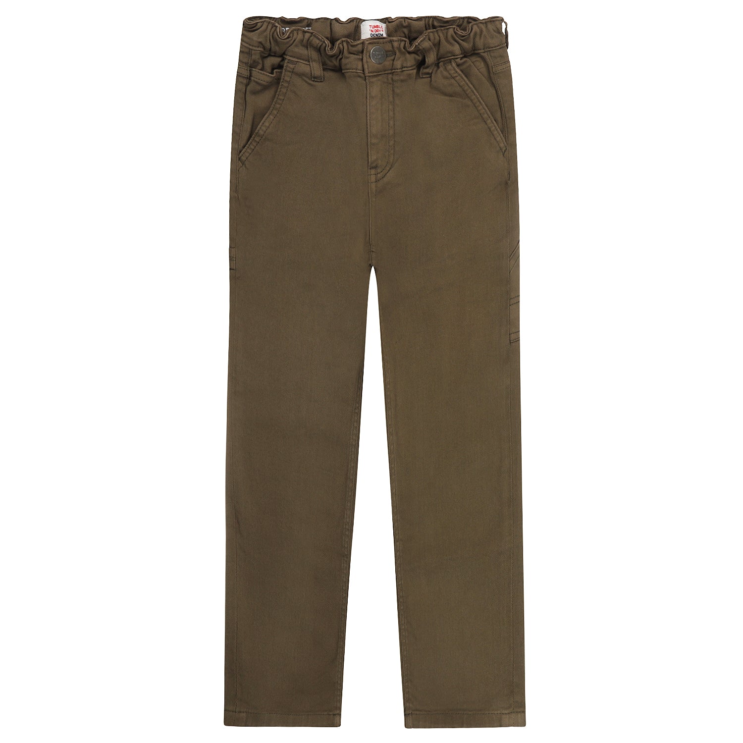 Olive groene carpenter jeans voor jongens met stoere workwear look van tumble'n dry