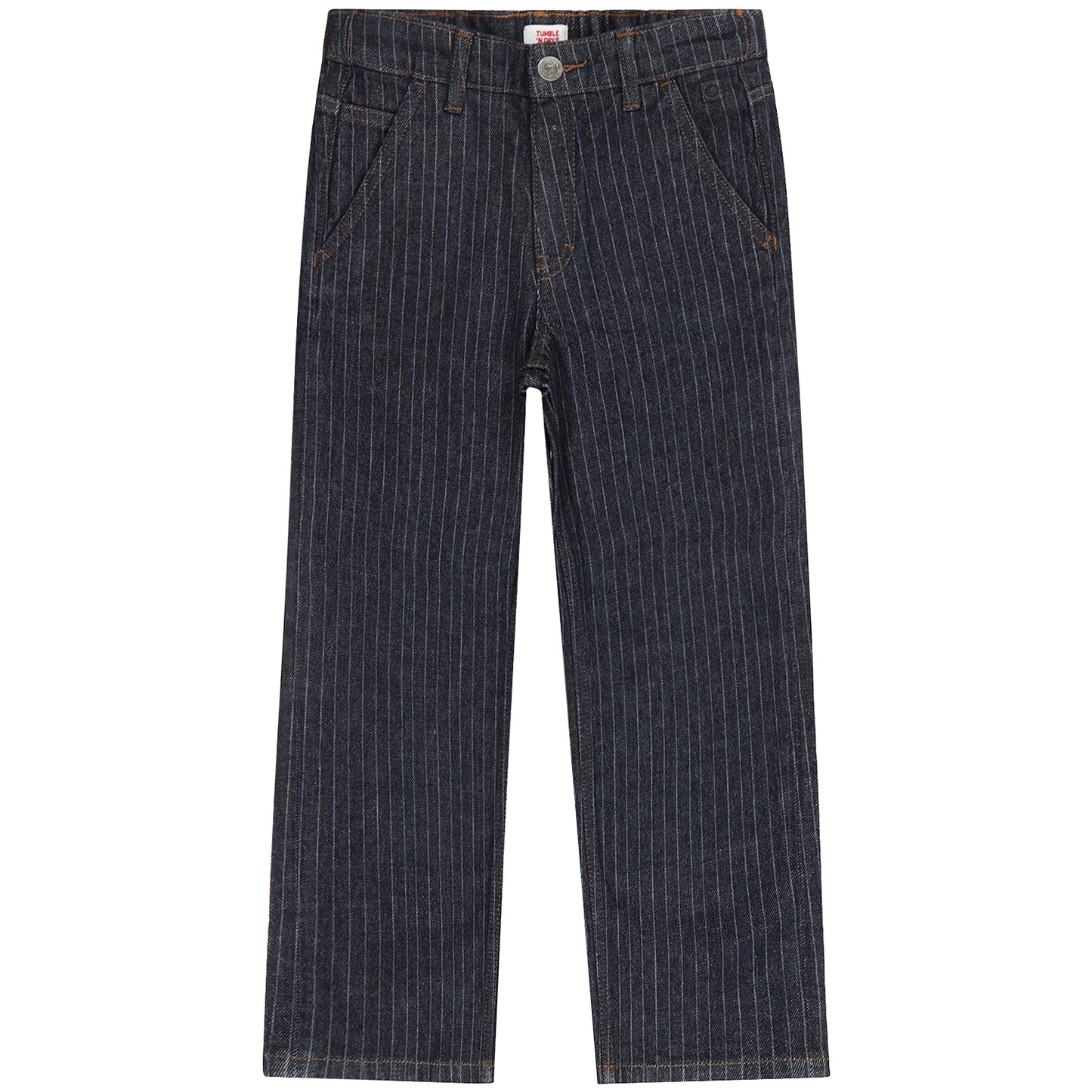 Donkerblauwe loose fit jeans voor jongens met fijne strepen van tumble'n dry