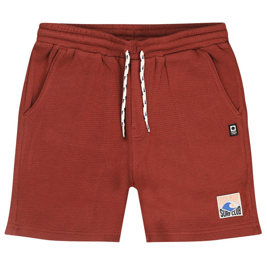 Bruine wafelkatoen kindershort met zakken van Tumble n Dry
