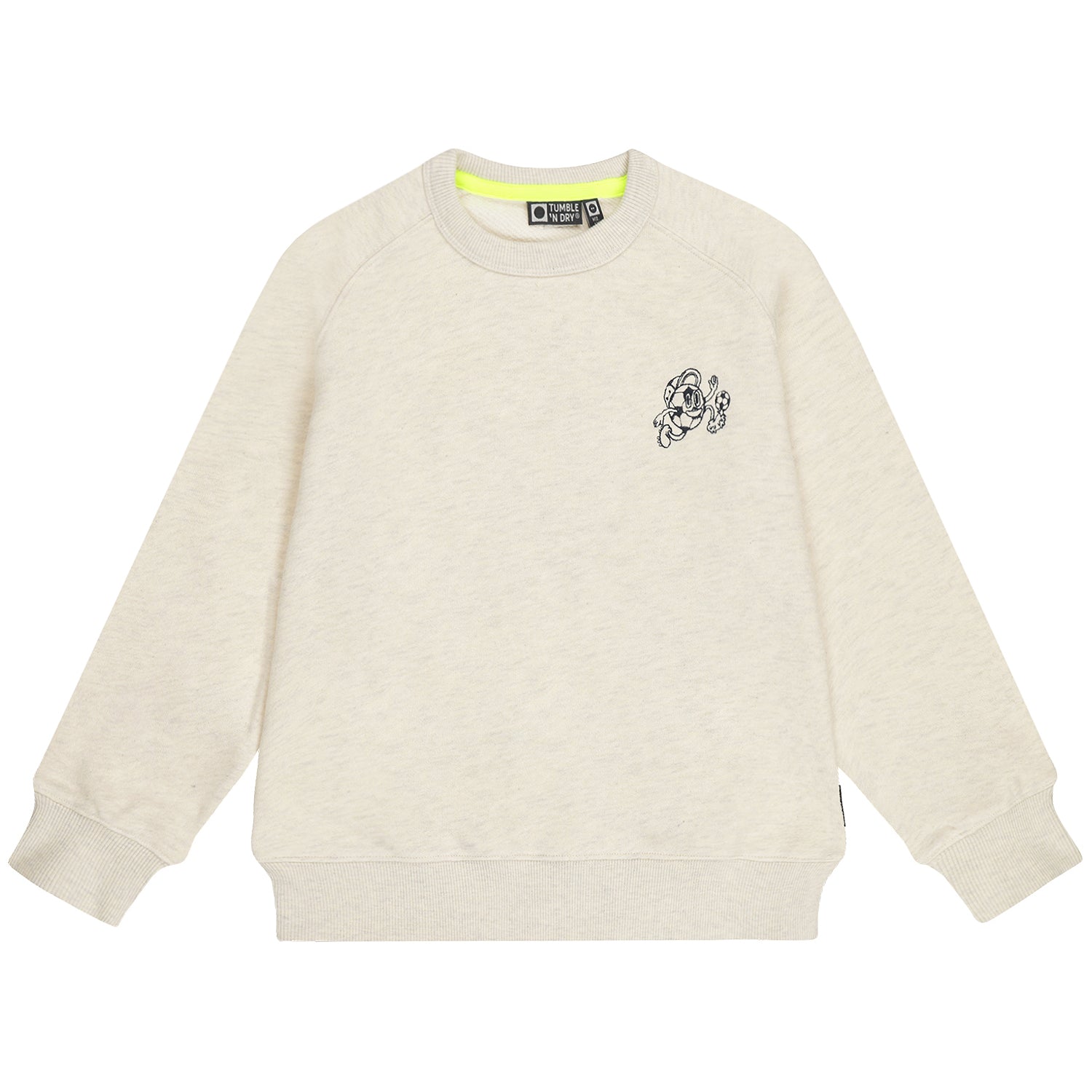 Off white melange sweater voor jongens met sportieve uitstraling van tumble'n dry