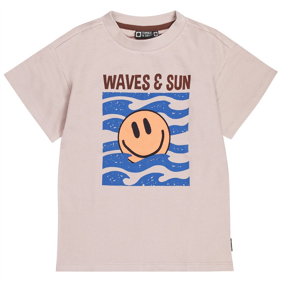 Lichtgrijs kinder t-shirt met smiley van Tumble n Dry