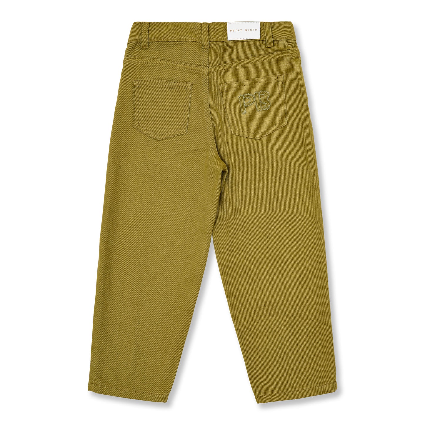 achterzijde ballon fit jeans khaki voor kinderen van petit blush