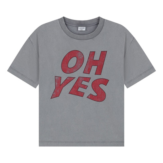 Grijs kinder t-shirt met Oh Yes opdruk van Call Me Frankie
