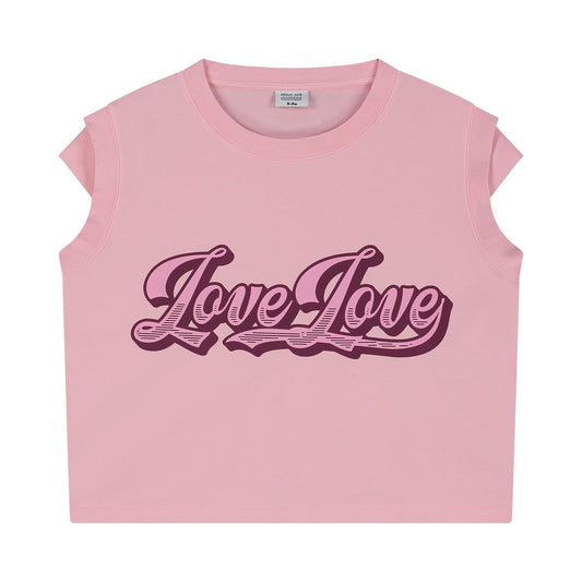 Lichtroze kinder t-shirt met Love Love opdruk van Call Me Frankie