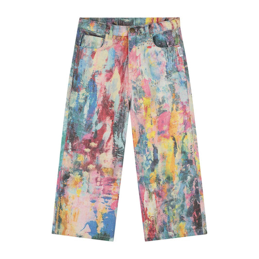 Kleurrijke kinder jeansbroek met splatter print van Call Me Frankie