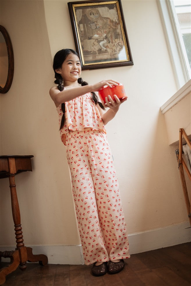 Wide Leg Pants Cherry