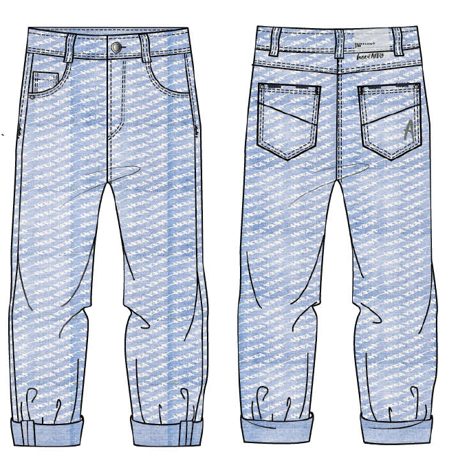 Broek Denim Pittsburg AOP