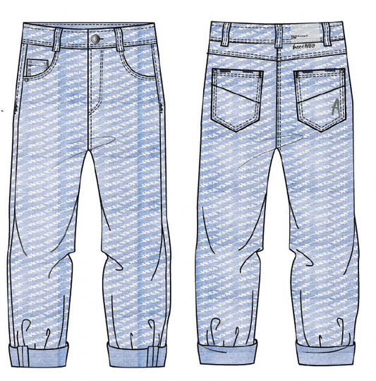 Broek Denim Pittsburg AOP