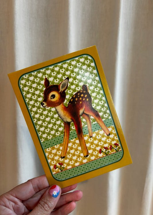 Postkaart Bambi Vintage Green