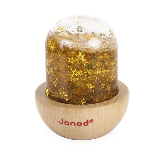 Yellow Sensory Bubbles van Janod met glitters