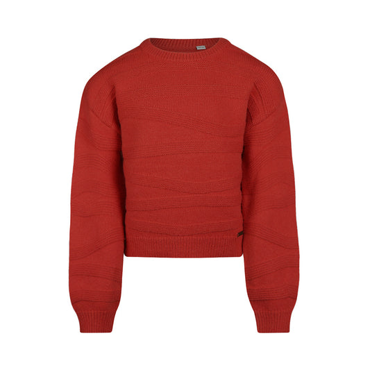Pullover Dropped Shoulder Red