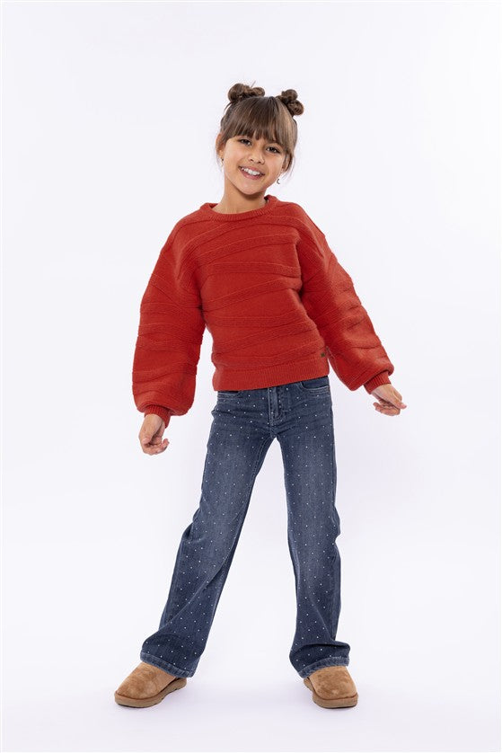 Pullover Dropped Shoulder Red
