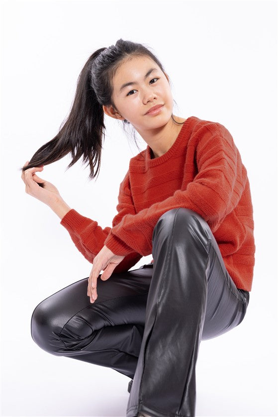 Pullover Dropped Shoulder Red