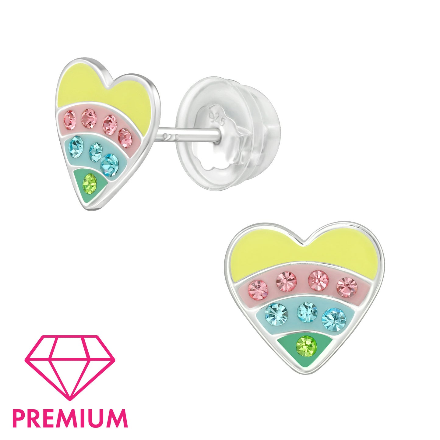 Oorstekers Premium Hart Pastel