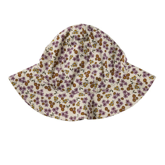 ecru zonnehoedje voor kinderen met glitter en bloemen van salted stories