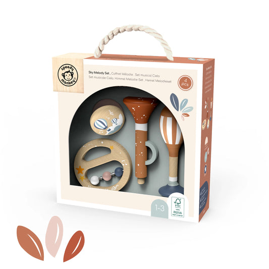Houten muziekinstrumenten voor kinderen.