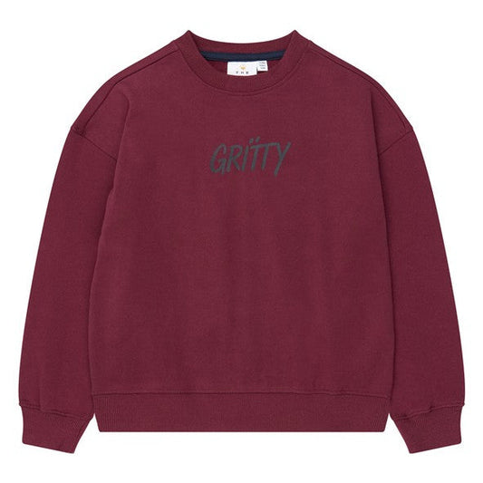 Bordeauxrode sweater voor jongens met Gritty skateboard print van the new