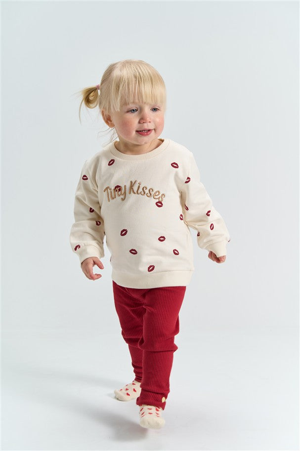 Baby legging met geborduurd hartje