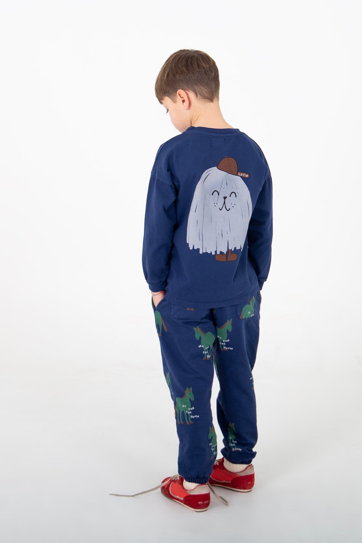 Navy shirt met lange mouwen voor jongens.