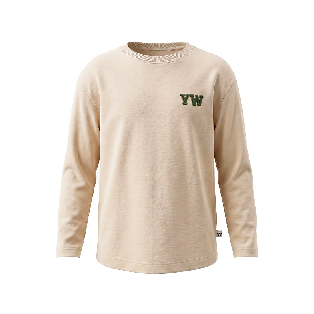 Witte longsleeve met YW borduring.