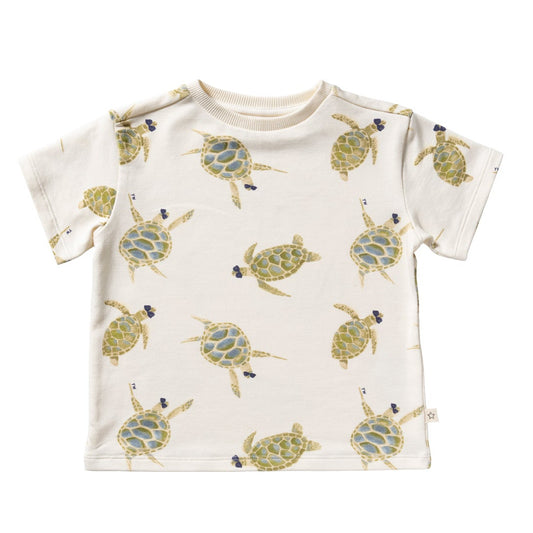 oversized tshirt voor kinderen met schildpad print van your wishes