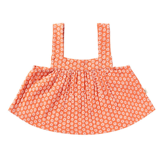 koraalroze zomers topje voor kinderen in broderie van your wishes