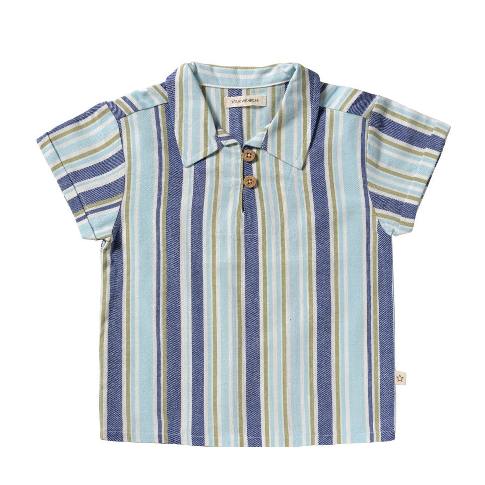 blauw gestreept kinder polo van your wishes