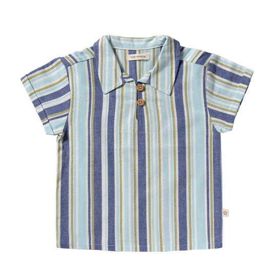 blauw gestreept kinder polo van your wishes