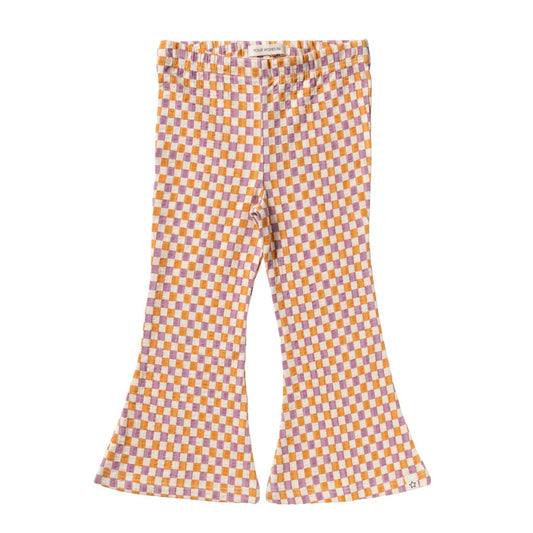 oranje paarse geruite flared kinderlegging van your wishes